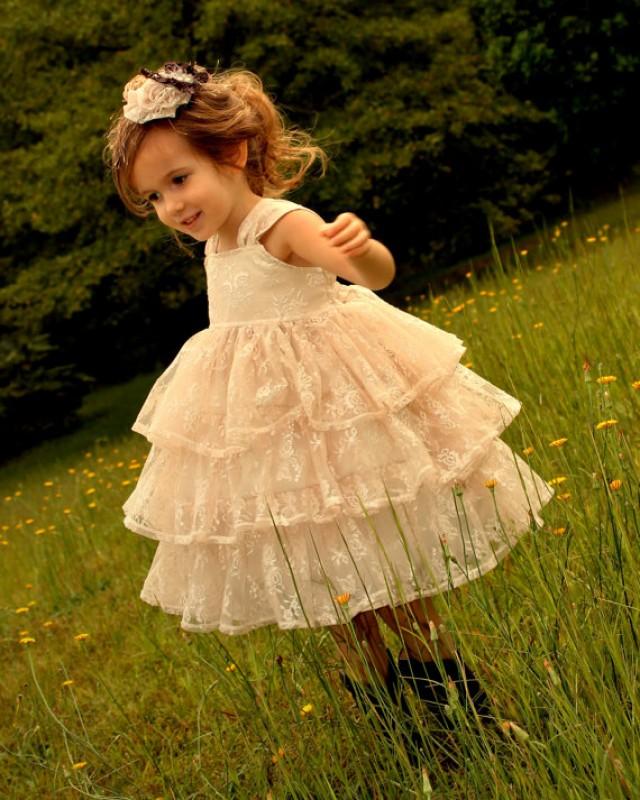 Vintage Rustic Flowergirl Dresses 2