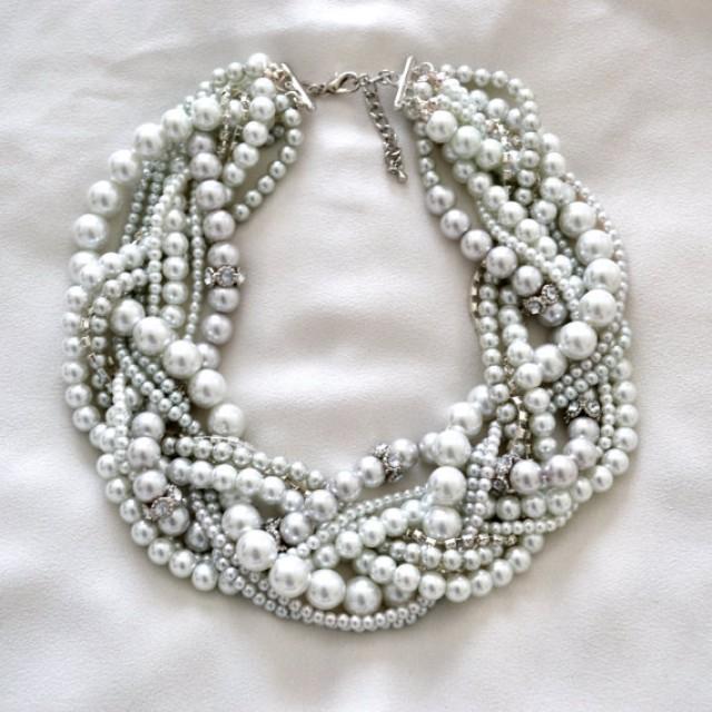 The Antoinette Bridal Pearl Statement Necklace // Vintage Inspired ...