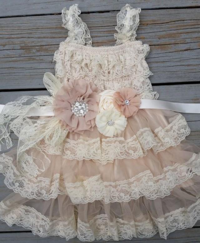 Lace Flower Girl Dress -Lace Flower GirlRustic Flower Girl/Country ...