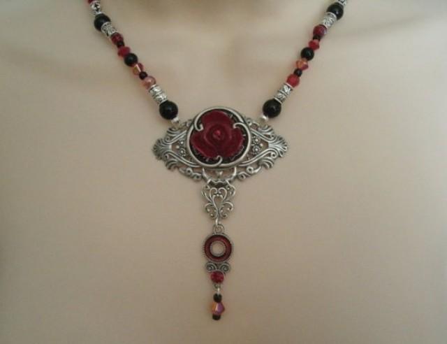Rose Necklace Victorian Jewelry Gothic Jewelry Goth Jewelry Art Nouveau ...