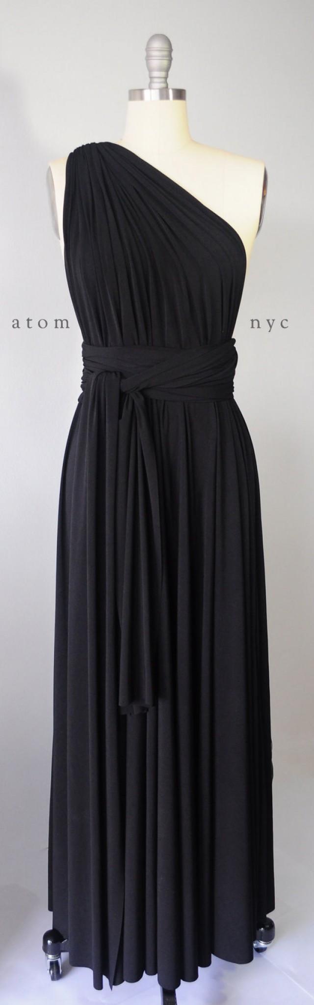 Black Long Maxi Infinity Dress Gown Convertible Formal Multiway Wrap ...