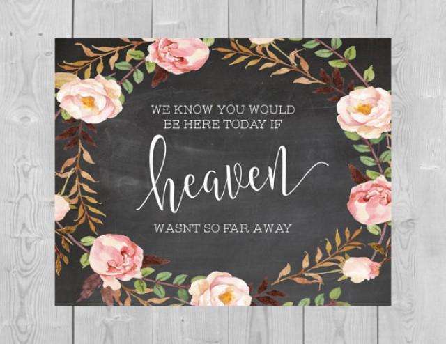 Printable Heaven Chalkboard Sign - We Know You Would Be Here Today If ...