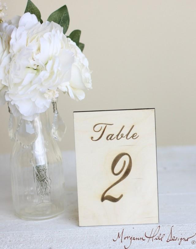 Rustic Table Numbers Engraved Wood Country Barn Wedding Decor Signs ...