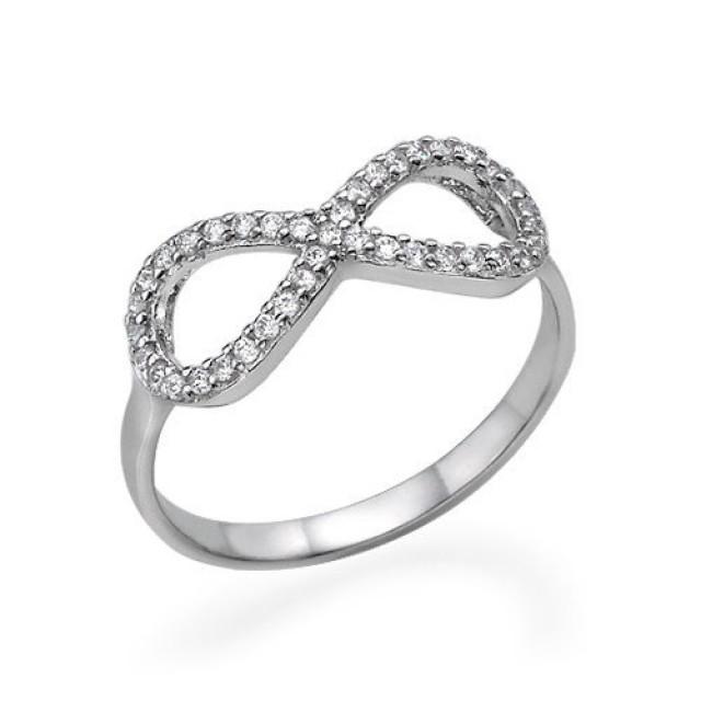 Infinity Ring 925 Sterling Silver Infinity Knot Pave Russian Iced Out ...