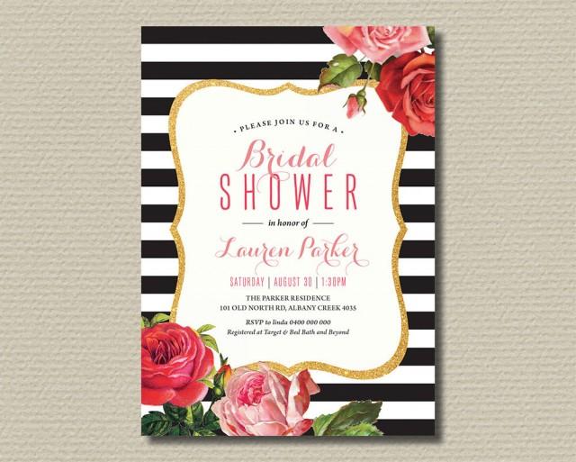 Black And White Bridal Shower Invitation Templates 3