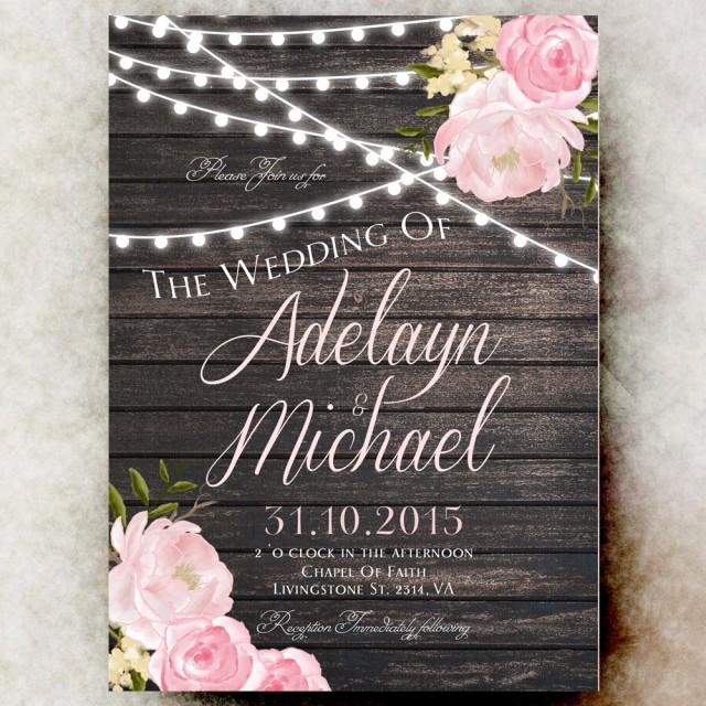 Rustic Wedding Invitation Printable String Lights Barn Rustic Wedding Invitation Printable String Lights Barn Country Blush Pink 2582568 Weddbook