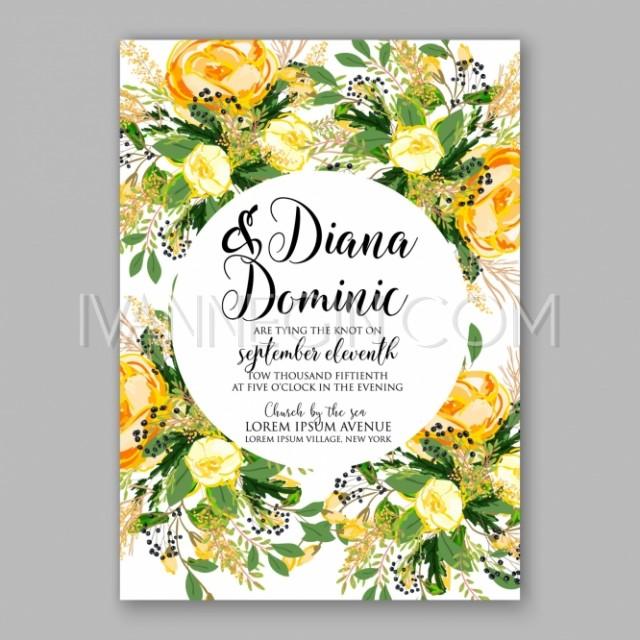 Unique 60 Invitation Card Yellow Flower