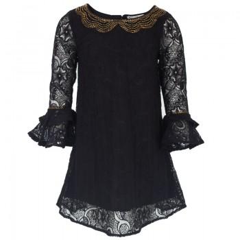 Flower Girls & Ring Bearers - Siyah Dantel Elbise Süslenmiş #1212286 ...