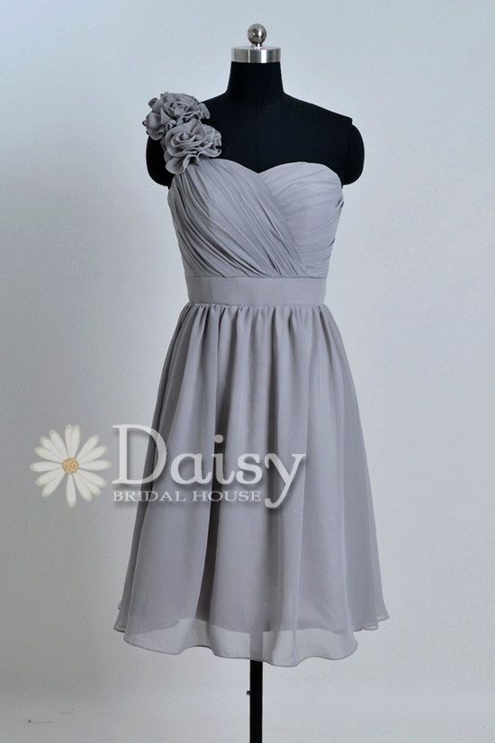 Custom Grey Bridesmaid Dress,Special Chiffon Wedding Party Dress,Grey ...