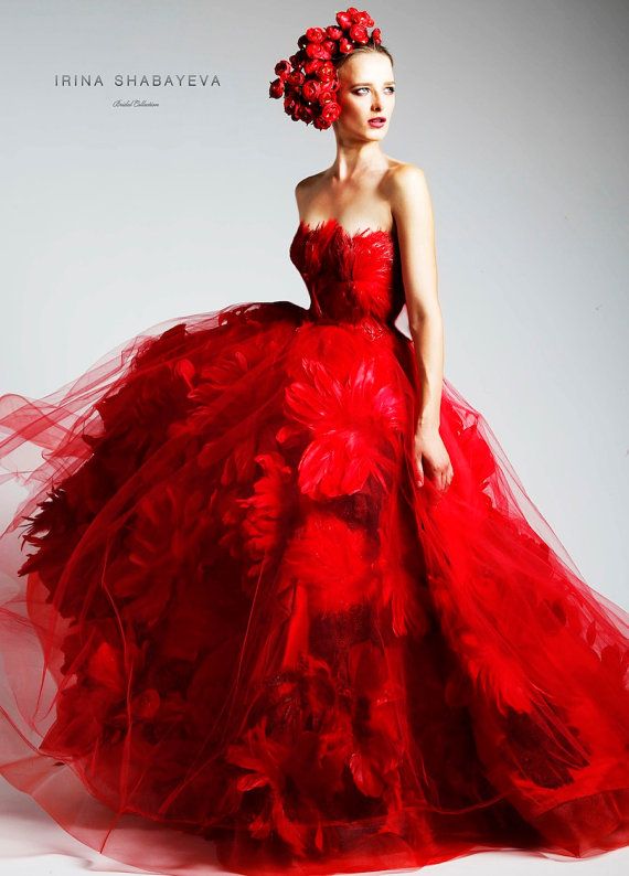 Irina Shabayeva Couture Feather Bouquet Ball Gown #2168369 - Weddbook