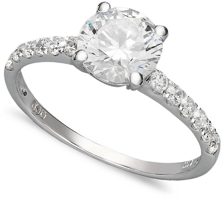 Arabella 14k White Gold Ring, Swarovski Zirconia Wedding Ring (2-3/4 Ct ...