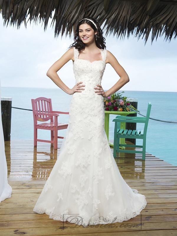 Beaded Alencon Lace And Tulle Trumpet Gown With Modified Sweetheart ...