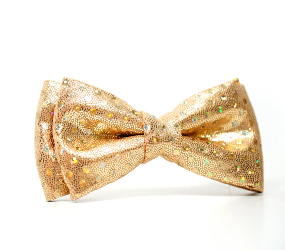 Gold Glitter Bow Tie For Boys, Toddlers, Baby - Pre-tied Bowtie - Ring ...