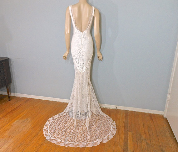 Romantic Lace Wedding Gown, Blush Bohemian WEDDING Dress, Wedding ...