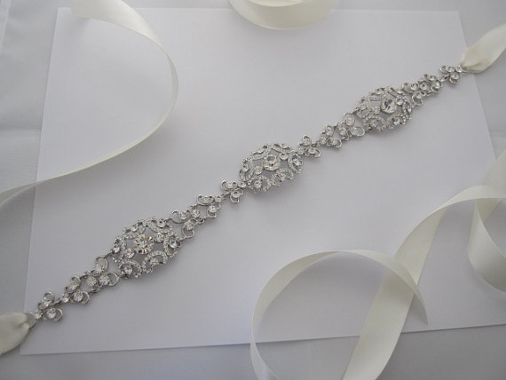 Rhinestone Bridal Belt Swarovski Crystal Bridal Belts Pearl Bridal Belt ...