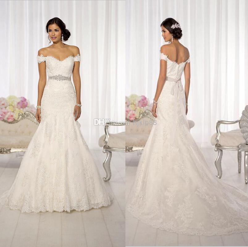 2014 New Arrival Sexy Off-shoulder Lace Mermaid Wedding Dresses ...