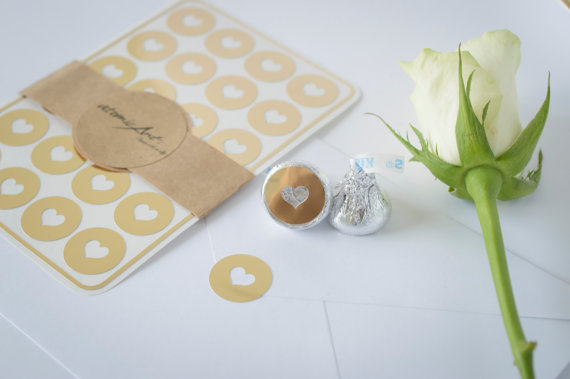 24 Envelope Seals In Gold Foil Handmade Heart Stickers Wedding 24 Envelope Seals In Gold Foil Handmade Heart Stickers Wedding Invitations Favours Baby Shower Hershey Kisses Gift Wring