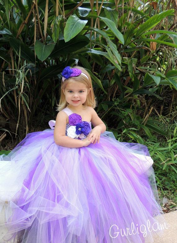 Flower Girl Dress-Purple Flower Girl Tutu Dresses-Purple Tutu Dress ...