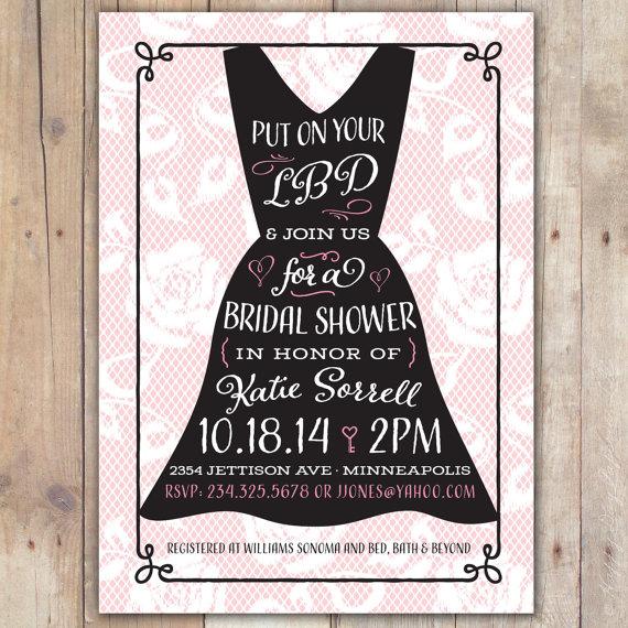 Little Black Dress Bridal Shower Invitations 2