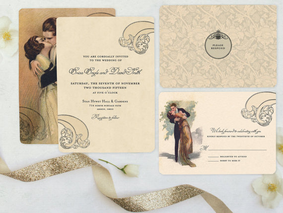 1920s Wedding Invitation Vintage Style 1920s Wedding Invitation Vintage Style Intermezzo Theme