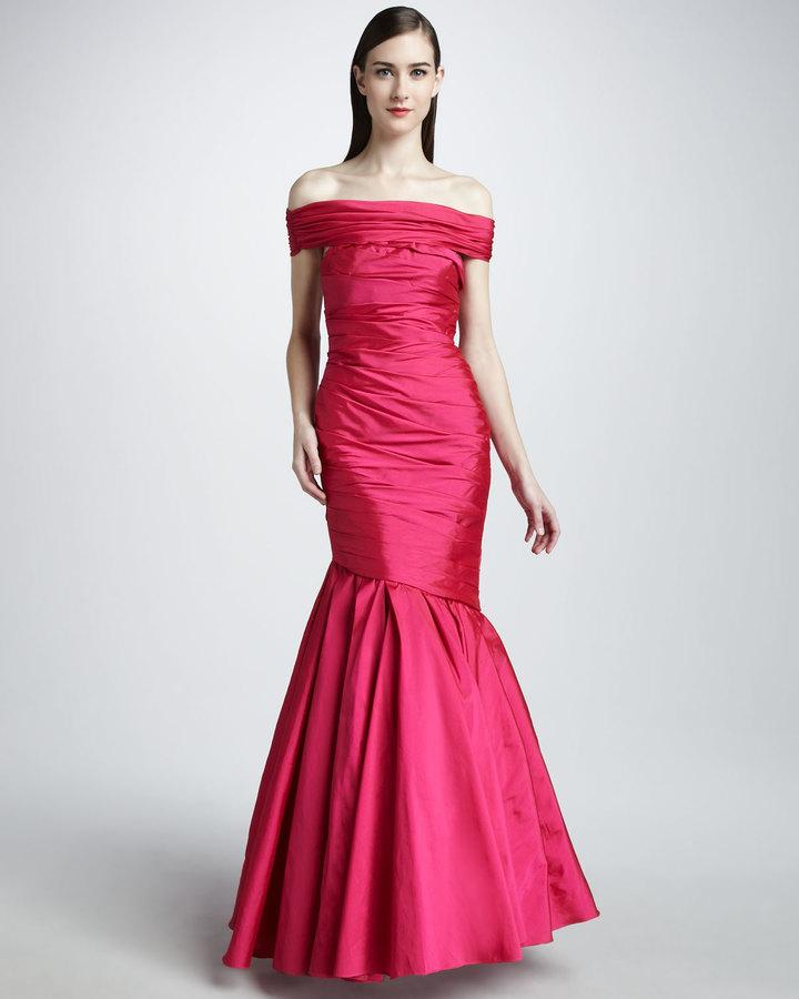 Monique Lhuillier Bridesmaids Ruched Off-the-Shoulder Gown #2247482 ...