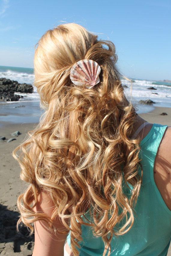 Seashell Barrette Or Pinch Clip Hair Accessories For Beach Weddings Seashell Barrette Or Pinch Clip Hair Accessories For Beach Weddings Mermaid Costumes Tropical Themes