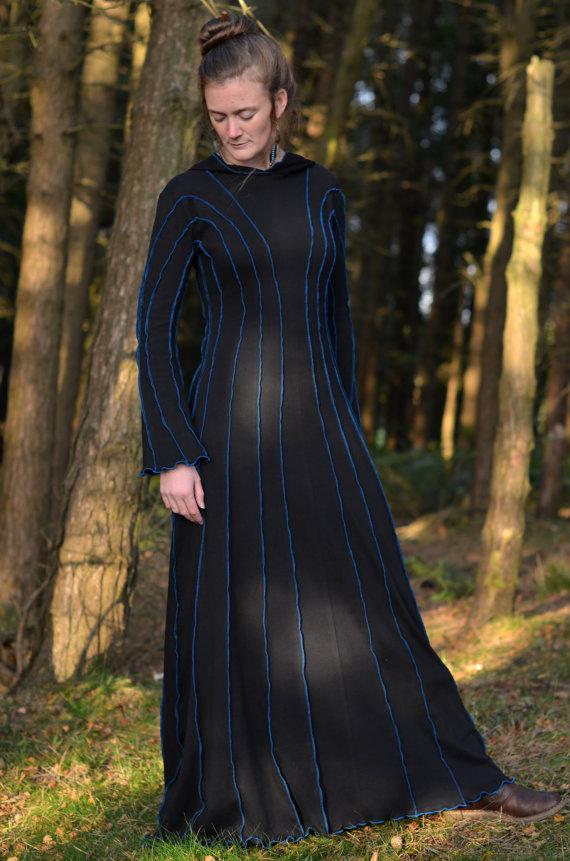 Druid Dress With Sleeves - Long Dress - Cotton Jersey - Custom Made ...