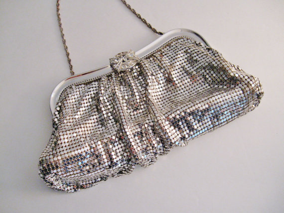 Vintage Mesh Clutch, Whiting And Davis, Whiting And Davis Purse, Silver ...