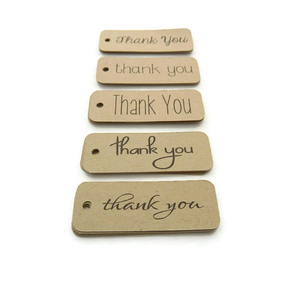 Thank You Tags - 100 Count - Hang Tags - 2 X 0.75 Inches - Kraft Tags ...