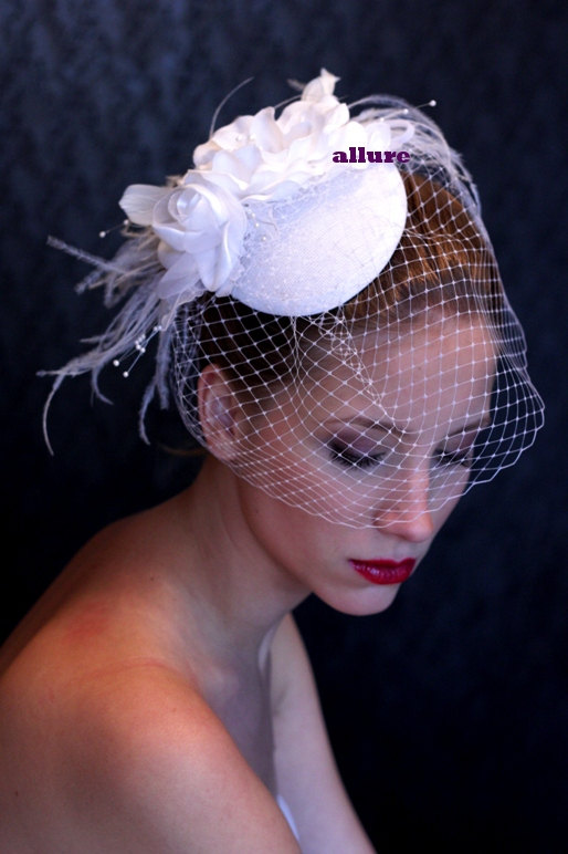WEDDING HAT Birdcage Veil Beautifull Headpiece, Bridal Hat #2278476 ...