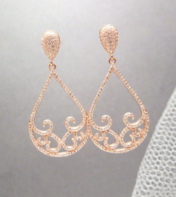 Gold Chandelier Earrings For Wedding | bungi74