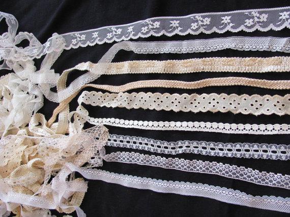 Lace Sewing Trim Pieces Lot - Assorted Designs Patterns - 14 Yards ...