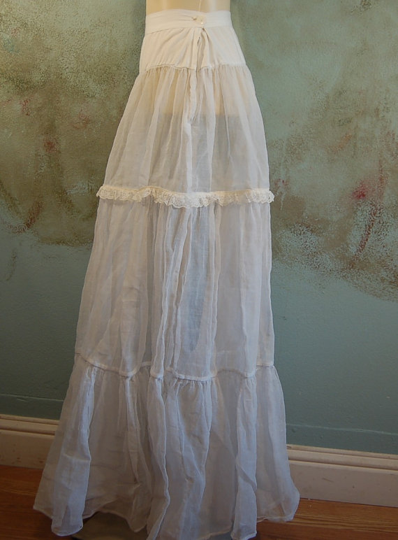 Antique Wedding Skirt Crinoline Petticoat Slip Handcrafted From Vintage ...