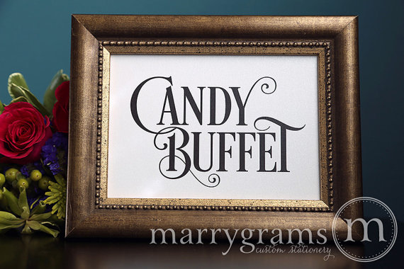 Wedding Candy Buffet Sign Bar Dessert Station Wedding Candy Buffet Sign Bar Dessert Station Table Reception Seating Signage Matching Numbers Available Ss06