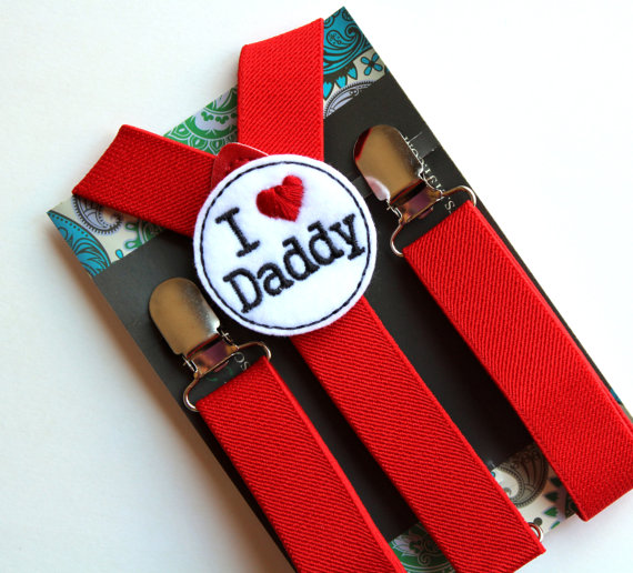 Kids Father's Day Suspenders, Fathers Day Outfit, Red Suspenders, Baby ...