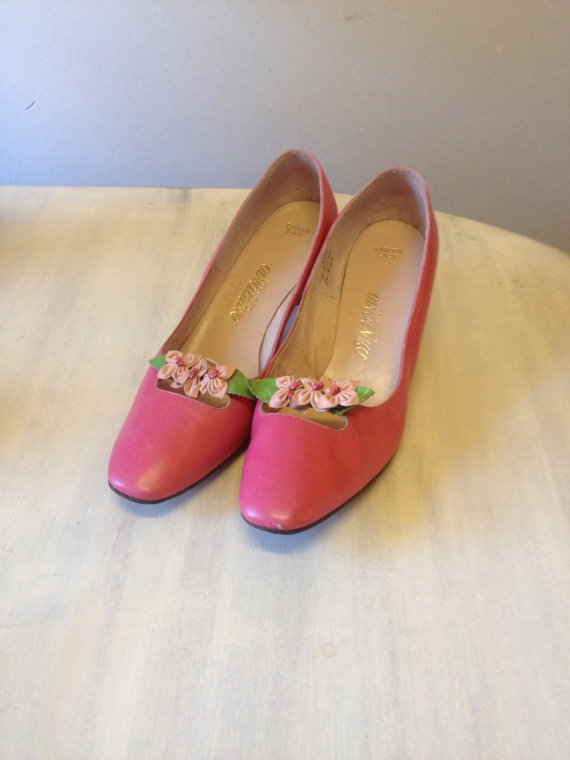 Pink Mod Flower Shoes - Pink Wedding Shoes - Women's Bridal Shoes ...