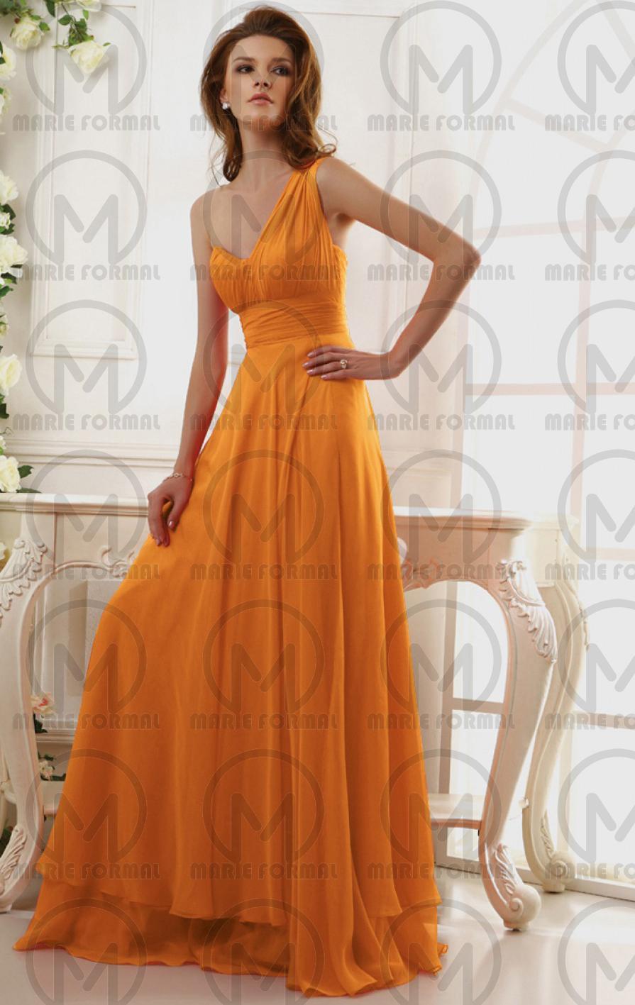 One Shoulder Floor Length Yellow Formal Dresses Collection #2308066 ...