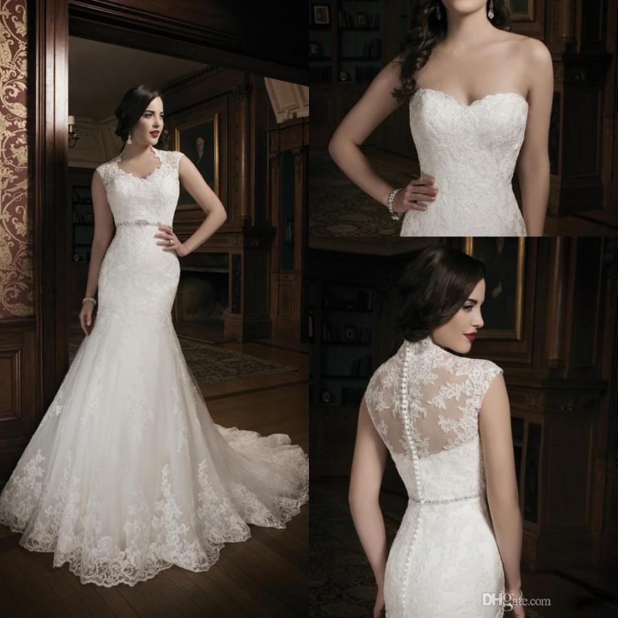 2015 New Collection Mermaid Lace Ivory Wedding Dress Bridal Gown With ...
