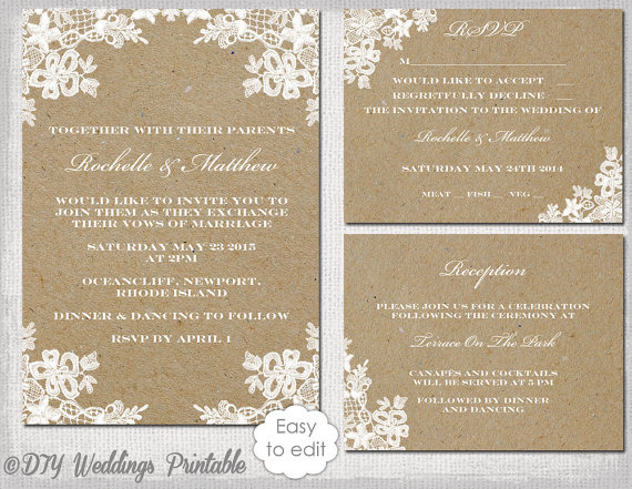Free Printable Rustic Wedding Invitation Templates Download - FREE ...
