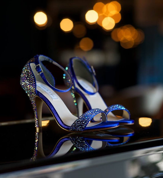 Something Blue Wedding Shoe, Wedding Sandal , Rhinestone Shoes , Bridal ...