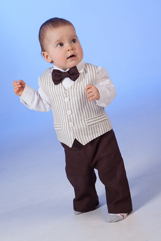 Boy Linen Suit Ring Bearer Outfit Baby Boy Baptism Natural Clothes ...