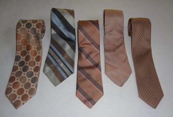 Light Brown Wedding Tie Collection - Mix N Match - Vintage Ties ...