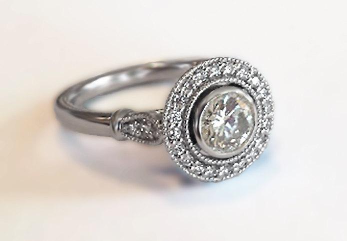 Vintage Round Halo Engagement Rings 8