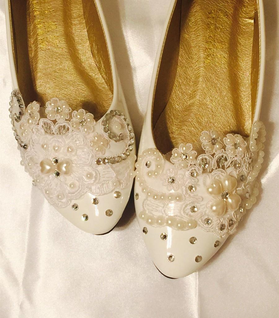 Wedding Shoes Flats,Ivory White Wedding Shoes,Bridal Ballet Shoes ...
