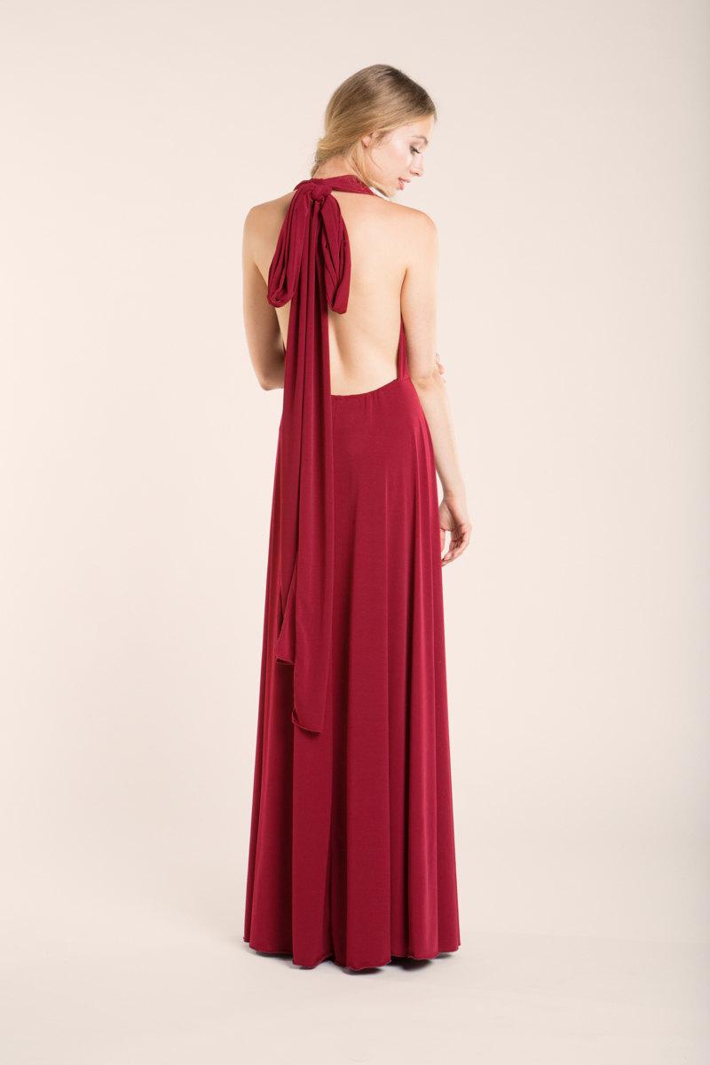 Dark Red Maxi Dress, Red Long Dress, Dark Red Gown, Elegant Maxi Dress ...