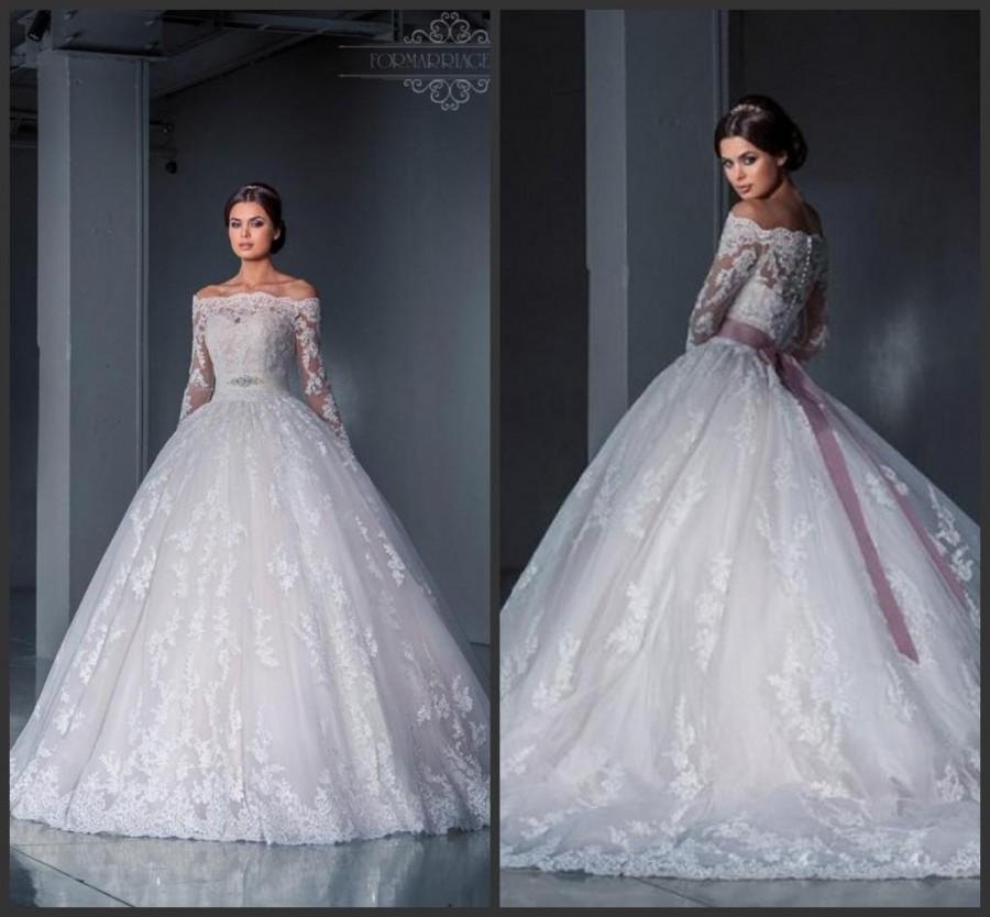 Best Selling Lace Bateau Neck Winter Wedding Dresses 2016 Sheer ...