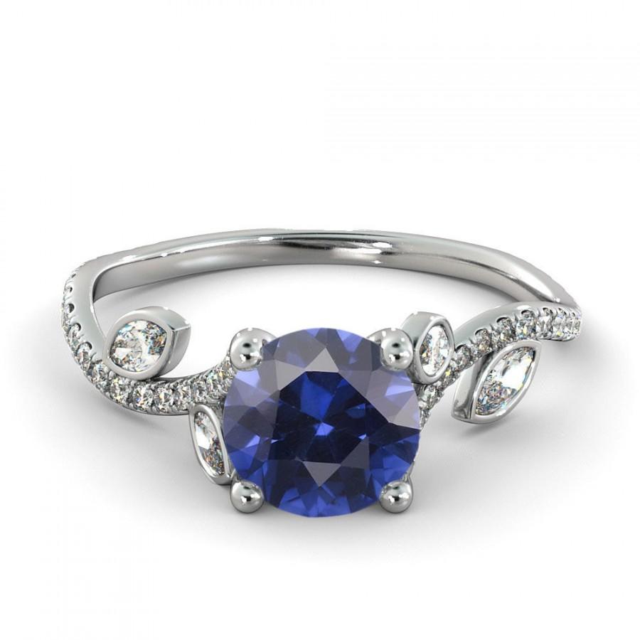 2.00 CT Natural 7MM Leef Purple Sapphire Filigree Engagement Ring 14k ...
