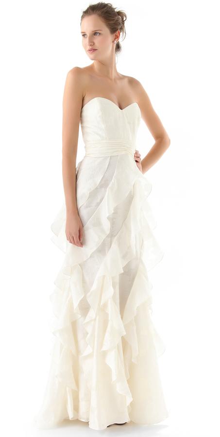 Badgley Mischka Collection Strapless Gown With Ruffle #2422650 - Weddbook