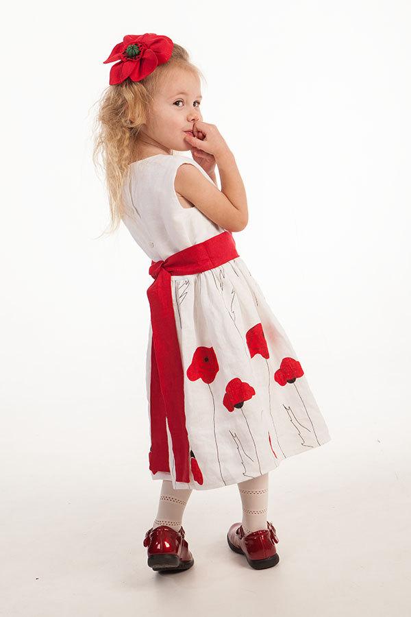 Flower Girl Dress Poppy Flower Dress Baby Girl Linen Dress First ...
