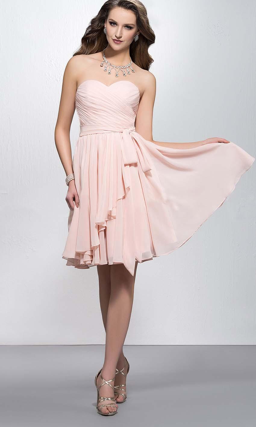 Light Pink Sweetheart Ruffled Short Bridesmaid Dresses KSP390 [KSP390 ...